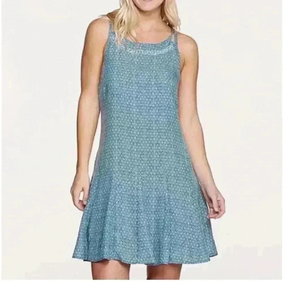 Toad & Co Windsong Strappy Dress in Deepwater Diamond | Teal Blue | SZ M - Picture 1 of 9